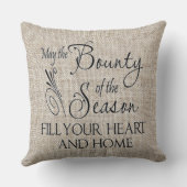 Sprichwort Kissen für Navy Floral/Beige Burlap (Rückseite)