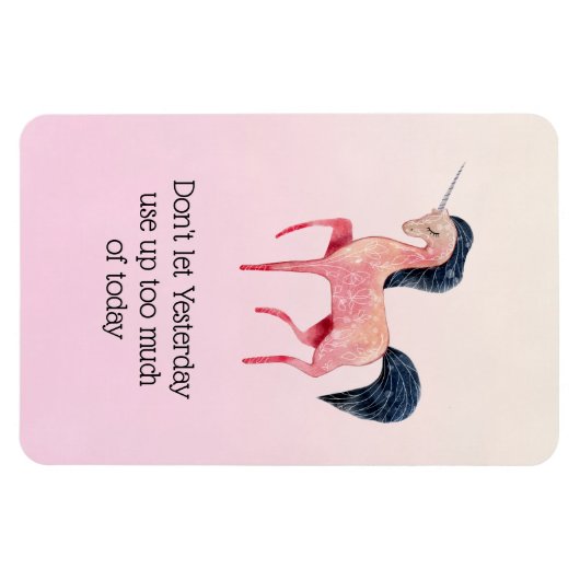 Sprichwort rosa Einhorn mit schwarzem Mane Magnet (Horizontal)