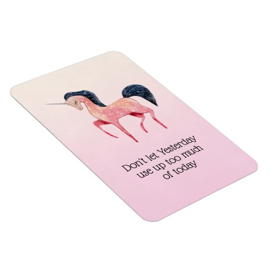 Sprichwort rosa Einhorn mit schwarzem Mane Magnet (Rechte Seite)