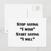 Sprichwort starten postkarte (Vorne/Hinten)