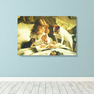 Sprichwort Unsere Gebete, Suspense Charles Burton Leinwanddruck