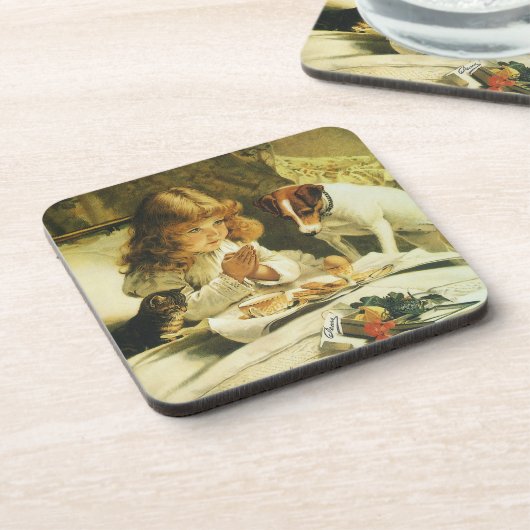 Sprichwort Unsere Gebete, Suspense Charles Burton  Untersetzer (Linke Seite)