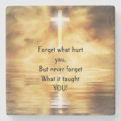 Sprichwort vergiss, was dich an Inspiration verlet Steinuntersetzer (Vorderseite)