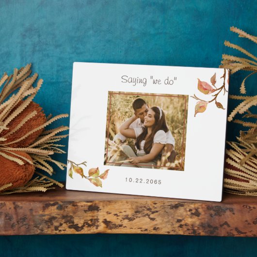 Sprichwort "We do" Dated Foto Hochzeit Fotoplatte (Seite)