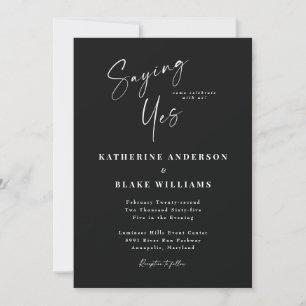Sprichwort Yes Black Elegant No Parents Wedding Einladung