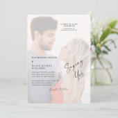 Sprichwort Yes Couple Foto Beach Wedding Einladung (Stehend Vorderseite)