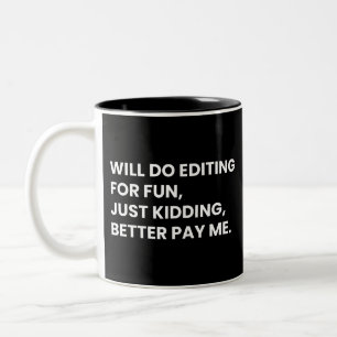Sprichwort zum Bearbeiten von Bildern im Videoedit Zweifarbige Tasse