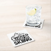 Sprichworte| Skifahrer Wintergeschenke Rechteckiger Pappuntersetzer (Vor Ort)