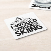 Sprichworte| Skifahrer Wintergeschenke Rechteckiger Pappuntersetzer (angewinkelt)