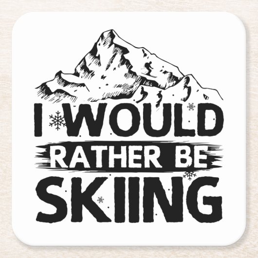 Sprichworte| Skifahrer Wintergeschenke Rechteckiger Pappuntersetzer (Vorderseite)