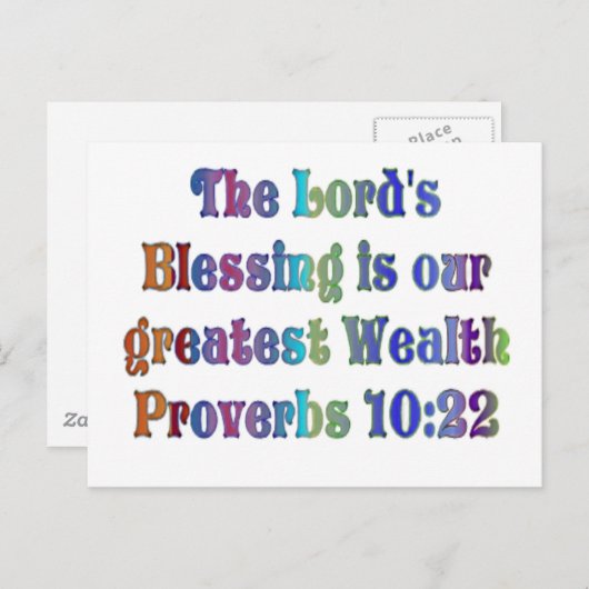 Sprichwörter 10:22 postkarte (Vorne/Hinten)