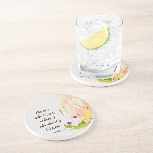 Sprichwörter 11:25 Wer andere segnet, ist gesegnet Getränkeuntersetzer (Seite)