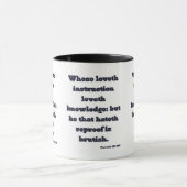 Sprichwörter 12:1 KJV Bibelverse Zwei-Tone Tasse (Zentrum)