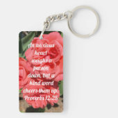 Sprichwörter 12:25 Bibelverse für ein ängstliches  Schlüsselanhänger (Rückseite)