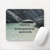 Sprichwörter 13:3 Wer seine Lippen bewacht... Mousepad (Mit Mouse)
