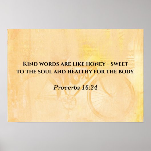 Sprichwörter 16:24 - Kunstdruck Poster (Vorne)