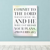 Sprichwörter 16:3 Bibelangebot Leinwanddruck (Insitu (Holzboden))