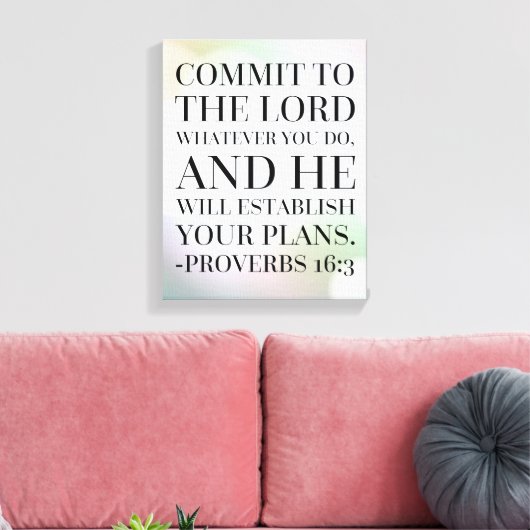 Sprichwörter 16:3 Bibelangebot Leinwanddruck (Insitu (Wohnzimmer))