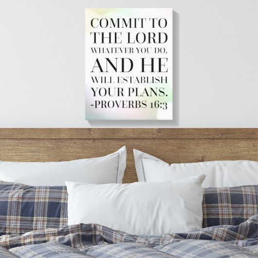 Sprichwörter 16:3 Bibelangebot Leinwanddruck (Insitu (Schlafzimmer))