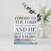 Sprichwörter 16:3 Bibelangebot Postkarte (Stehend Vorderseite)