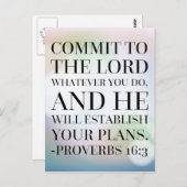 Sprichwörter 16:3 Bibelangebot Postkarte (Vorne/Hinten)