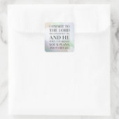 Sprichwörter 16:3 Bibelangebot Quadratischer Aufkleber (Tasche)