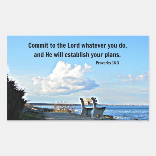 Sprichwörter 16:3 Verpflichtet dem Herrn, was imme Rechteckiger Aufkleber (Vorderseite)