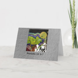 Sprichwörter 16: 6-7 illustriert in Braille Karte