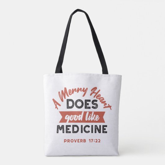 Sprichwörter 17:22 "A Merry Heart" Inspirational V Tasche (Rückseite)