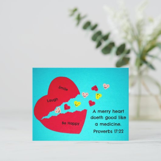 Sprichwörter 17:22 postkarte (Stehend Vorderseite)