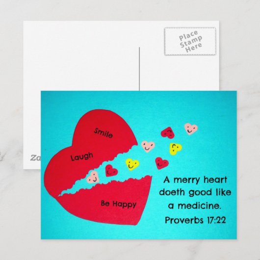 Sprichwörter 17:22 postkarte (Vorne/Hinten)