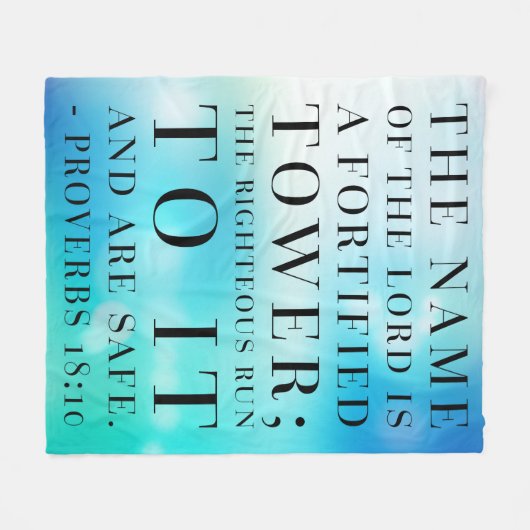 Sprichwörter 18:10 Bibelangebot Fleecedecke (Vorderseite (Horizontal))