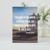 Sprichwörter 18:10 Bibelschrift Verse flatter Gruß Karte (Stehend Vorderseite)