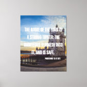 Sprichwörter 18:10 Leinwand Verse Verse Mauer Art (Vorderseite)