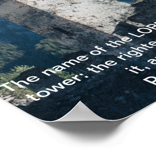 Sprichwörter 18 Starker Turm KJV Bibel Verse Wand  Poster (Ecke)