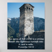 Sprichwörter 18 Starker Turm KJV Bibel Verse Wand  Poster (Vorne)