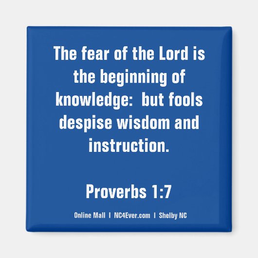 Sprichwörter 1:7 Bible Verse Magnet (Vorne)