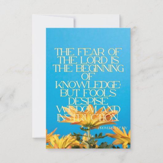 Sprichwörter 1:7 KJV Bibelschrift Pic Begrüßung Karte (Vorderseite)