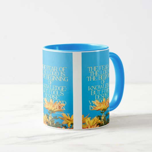 Sprichwörter 1:7 KJV Bibelschrift Pic Two-Tone Tasse (VorderseiteRechts)