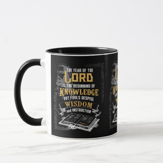 Sprichwörter 1:7 KJV Bibelverse Zwei-Tone Tasse (Links)