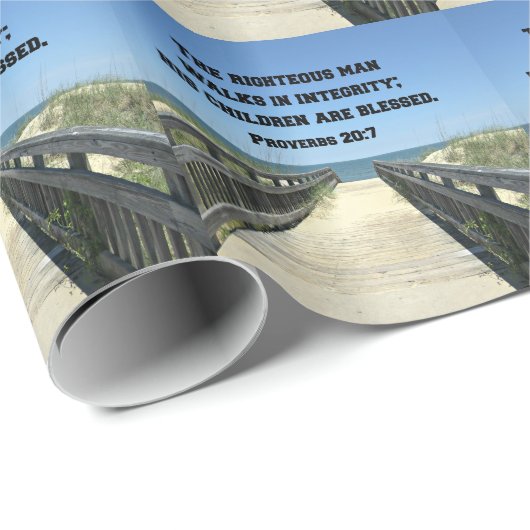 Sprichwörter 20:7 Der rechtschaffene Mann geht in Geschenkpapier (Rolleneckpunkt)