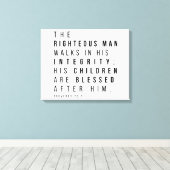 Sprichwörter 20:7 Die Verse des rechten Menschenva Leinwanddruck (Insitu (Holzboden))