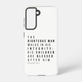 Sprichwörter 20:7 Die Verse des rechten Menschenva Samsung Galaxy Hülle
