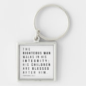 Sprichwörter 20:7 Die Verse des rechten Menschenva Schlüsselanhänger (Vorne)