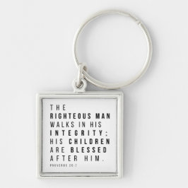 Sprichwörter 20:7 Die Verse des rechten Menschenva Schlüsselanhänger