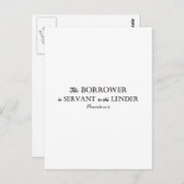 Sprichwörter 22:7 Borrower ist Christlich Postkarte (Vorne/Hinten)