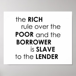 Sprichwörter 22:7 Die reiche Herrschaft über die B Poster