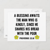 Sprichwörter 22:9 über Kindness Postkarte (Vorne/Hinten)