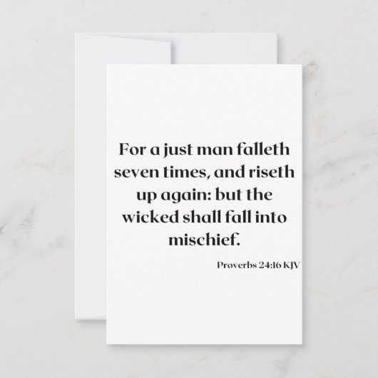 Sprichwörter 24:16 KJV Bibelschrift Gruß Karte (Vorderseite)