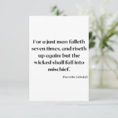 Sprichwörter 24:16 KJV Bibelschrift Gruß Karte (Stehend Vorderseite)